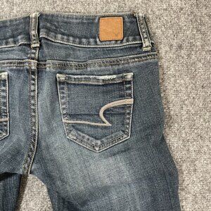 American Eagle Artist Bootcut Jeans Women's Size 2 Stretch Low Rise Med Wash